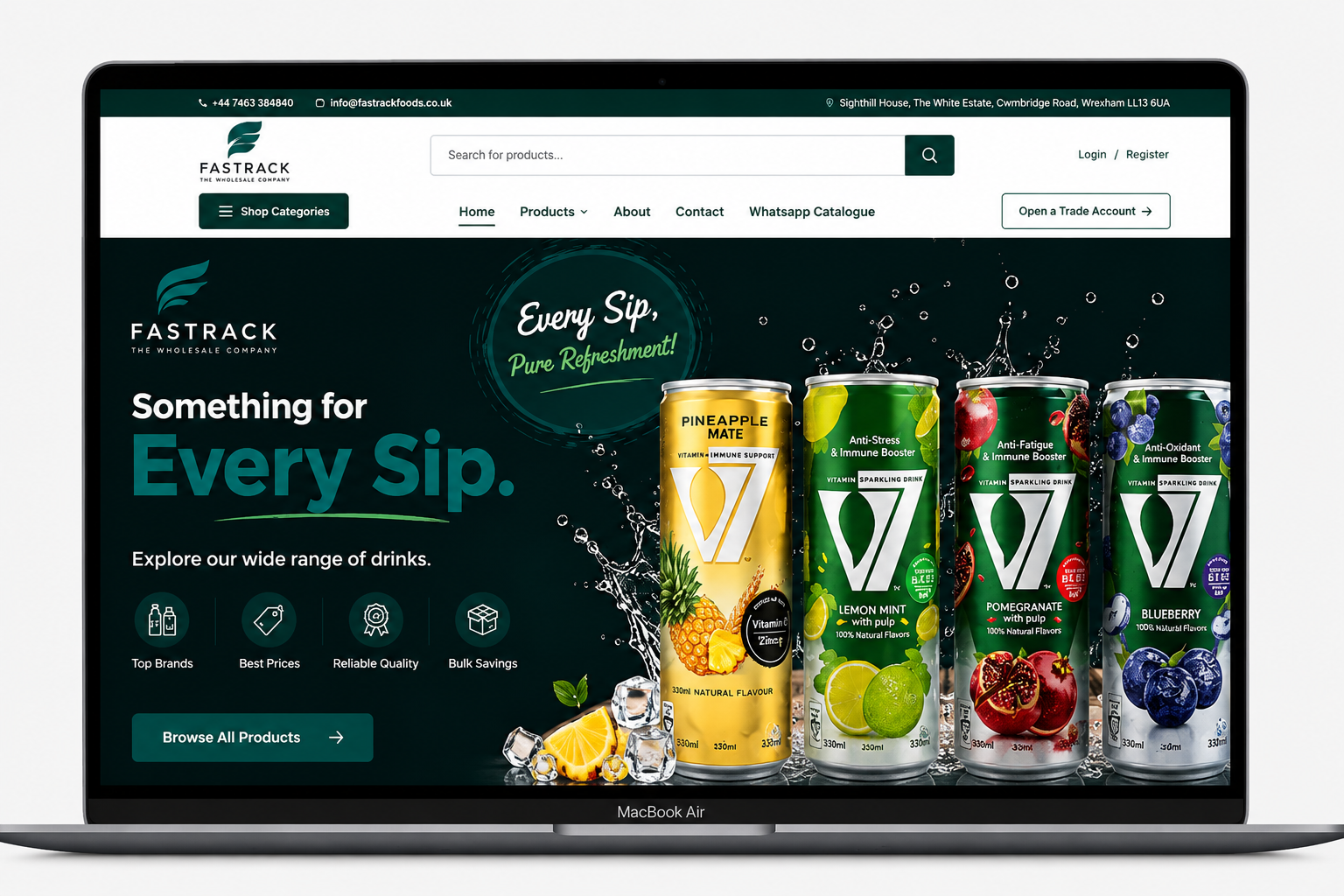 Fastrack Foods website